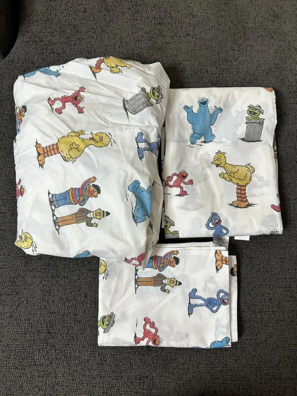 Pottery Barn Kids Sesame Street Sheet Set Twin Organic Cotton Set of 3